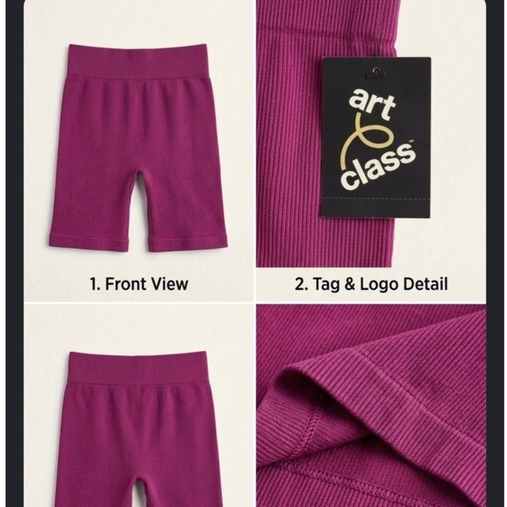 Art Class Girls Ribbed Biker Shorts Magenta Pink Size L 10/12 NWT